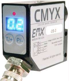 CMYX, датчик, цветовой, цветной, метка, код, измерение, определение, промышленный, станок, оборудование, EMX